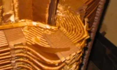 Arcing damage in a high-voltage transformer image