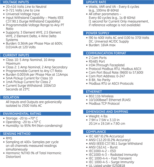 EPM 6100 specifications