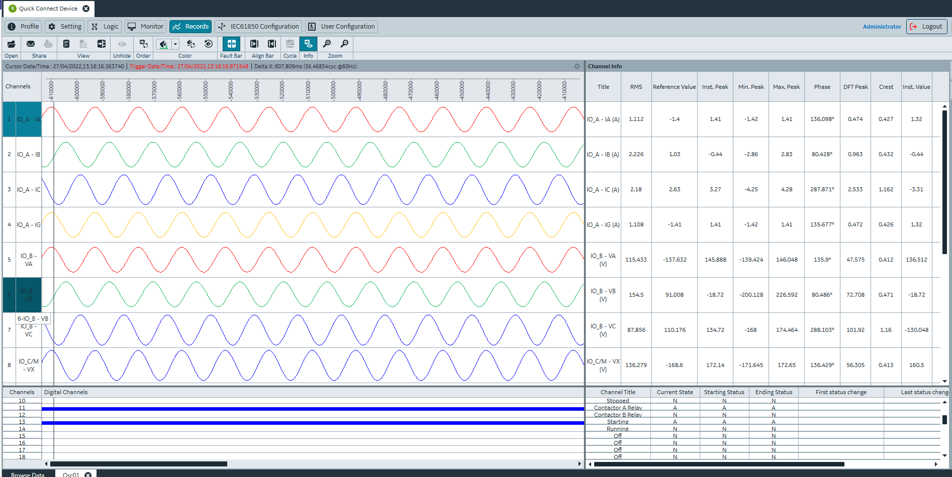 EnerVista Viewpoint waveform report