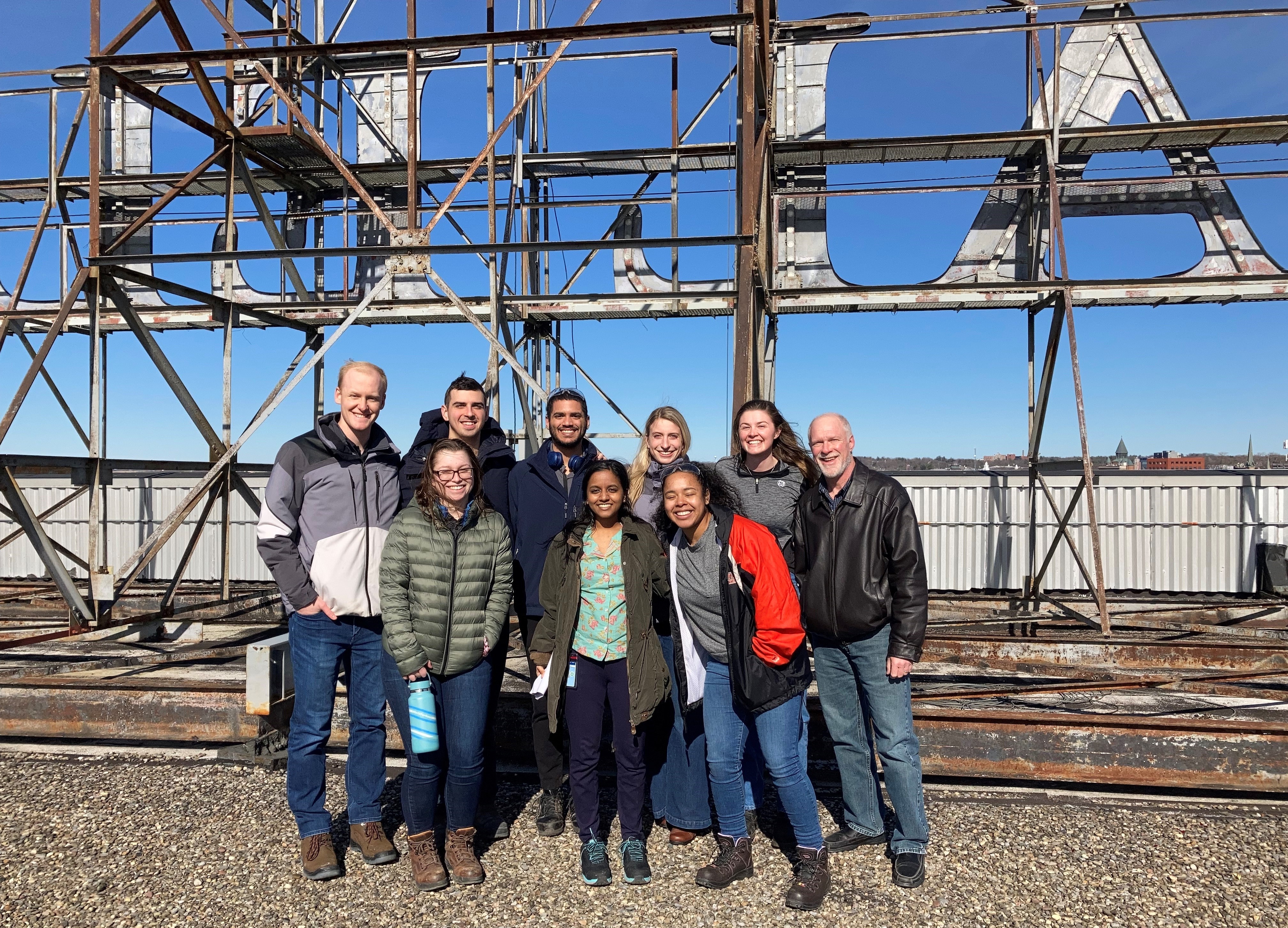 Group of people on a roof