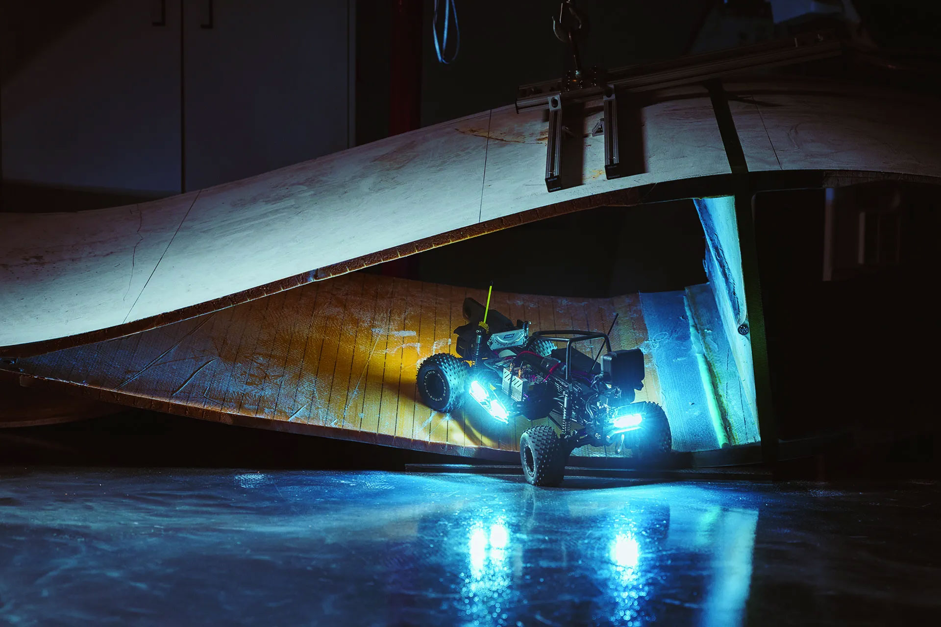 AI-powered wind turbine crawler for blade manufacturing inspection in Niskayuna, New York.