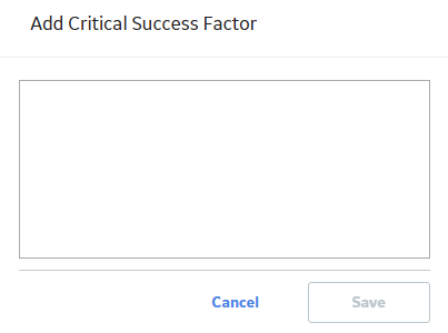 Add Critical Success Factor