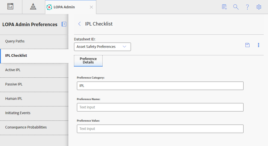 Asset Safety Preference datasheet