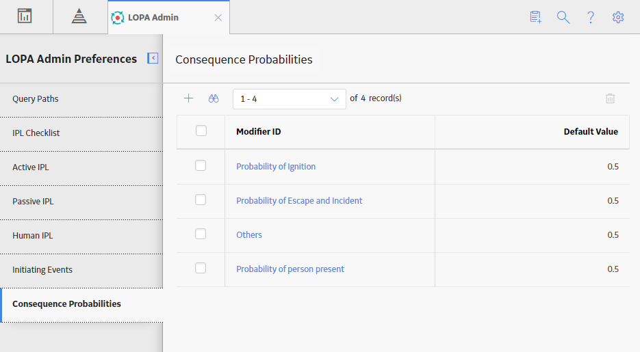 Consequence Probabilities Workspace