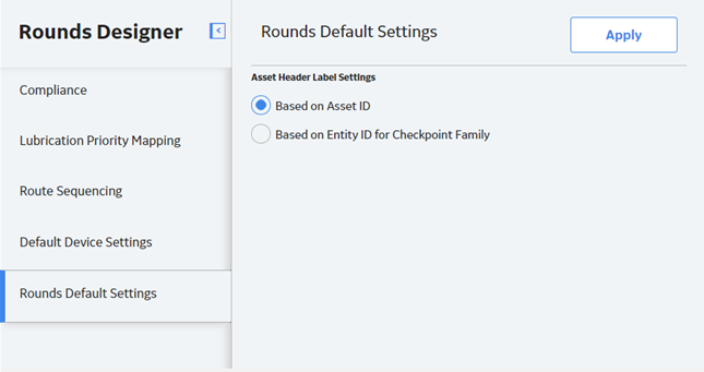 Rounds Default Settings Section