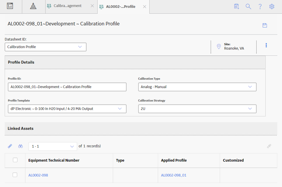 The Calibration Profile datasheet