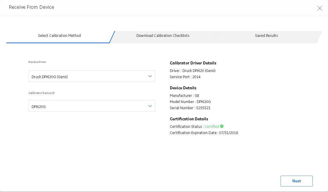 Select the calibration method