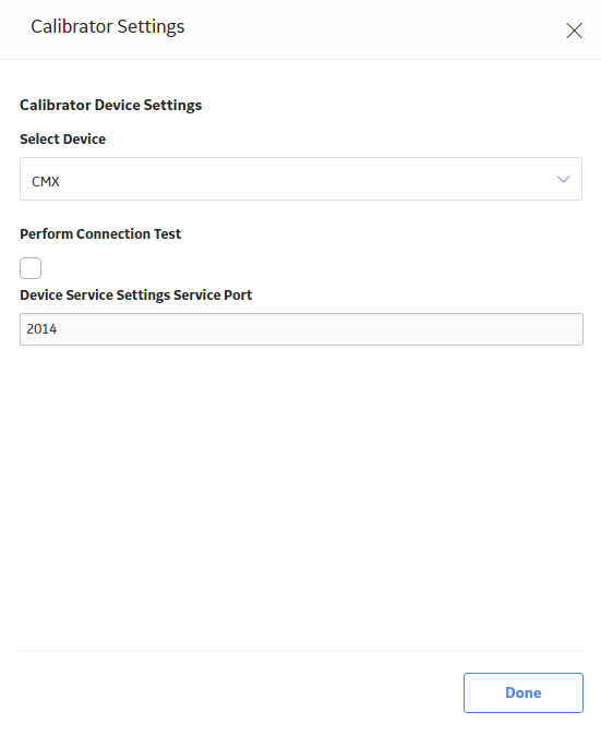 Calibration Settings for CMX