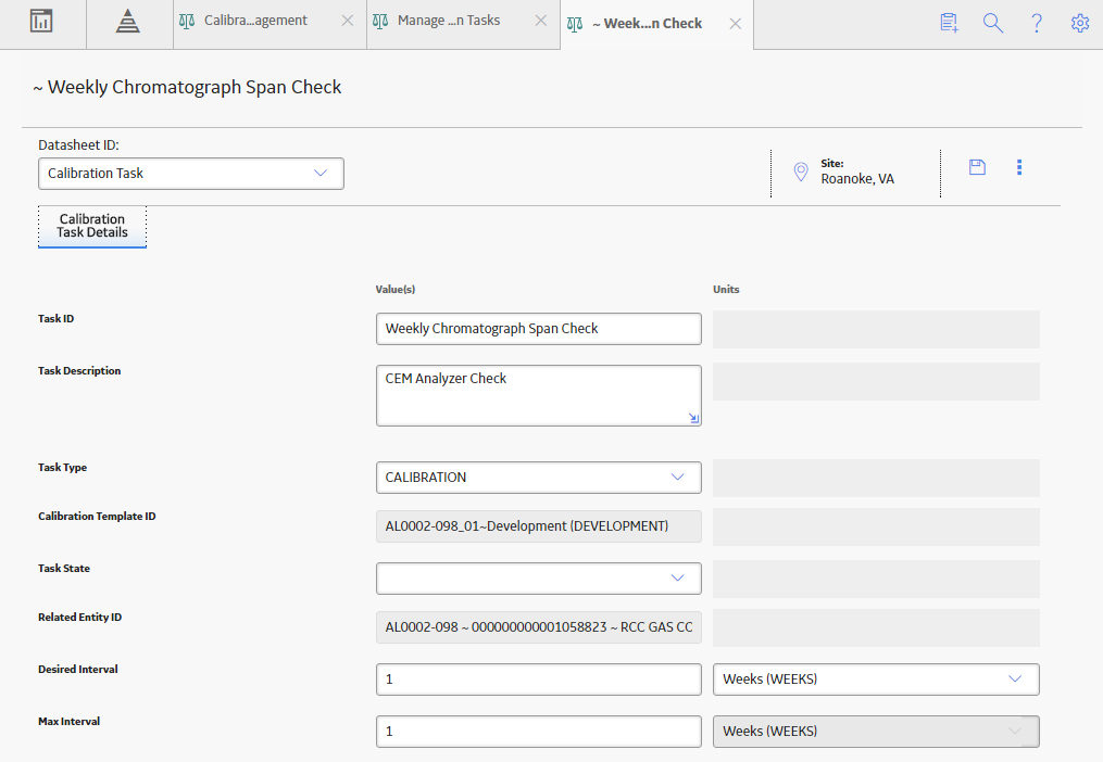 The Calibration Task datasheet