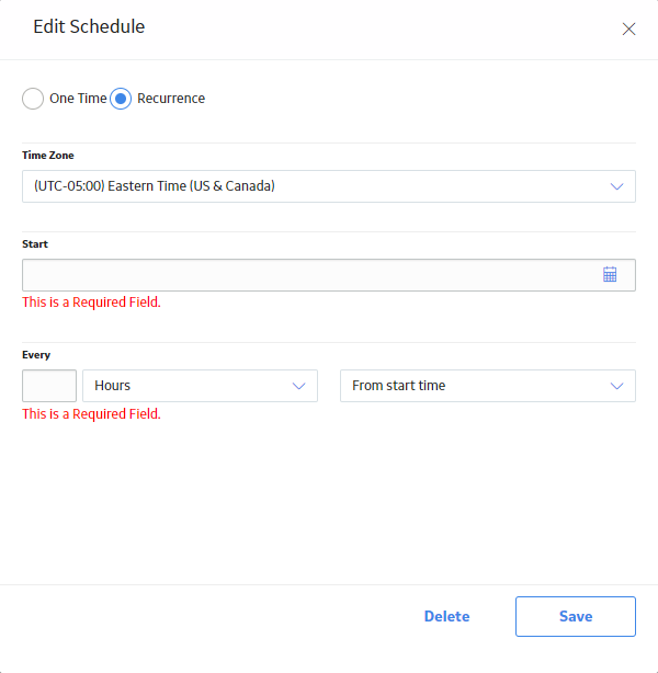 Edit Schedule Window