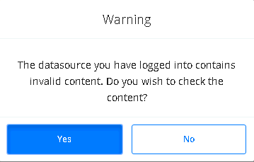 Warning Window for Content Validation