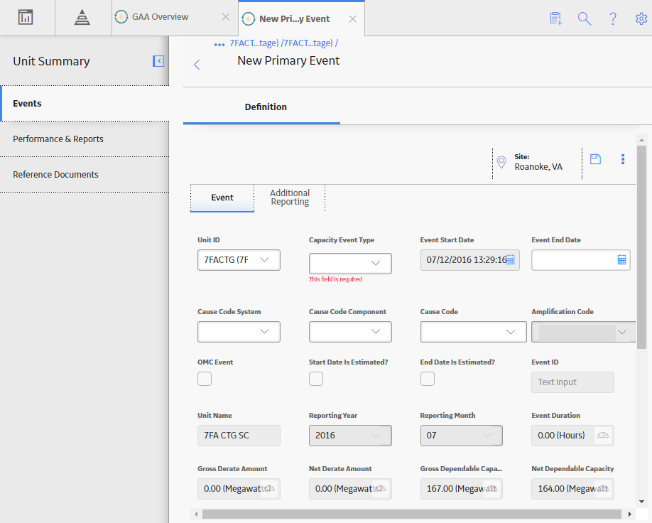 Related Event Datasheet