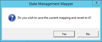 State Management Mapper confirmation dialog box