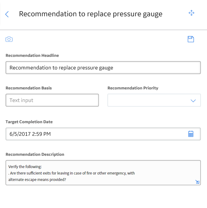 Recommendation Datasheet