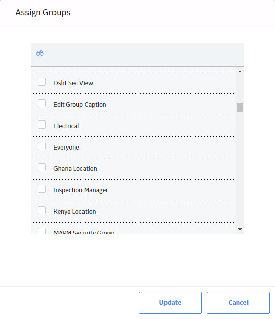 Assign Groups Window