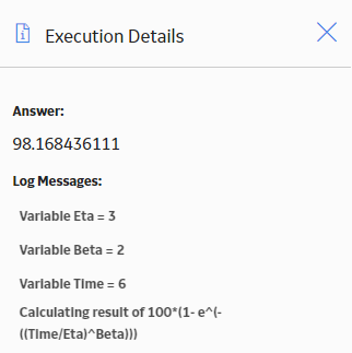 Execution Details window