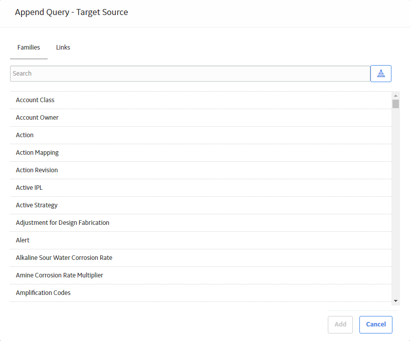 Append Query Target Source