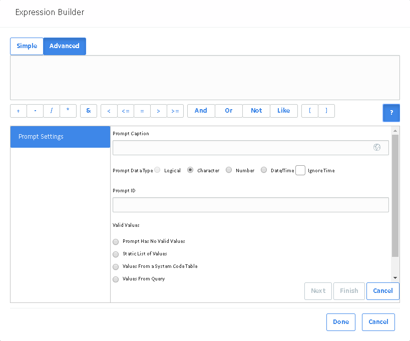 The Prompt Settings Section