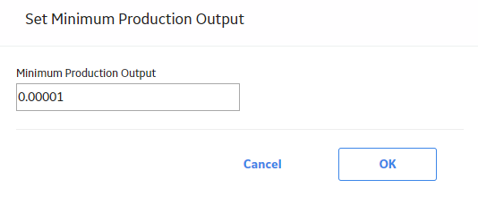 Set Minimum Production Output