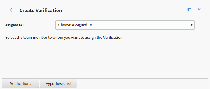 The Create Verification pane