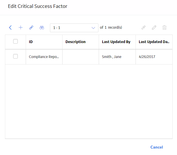 The list of Reference Documents linked to a CSF