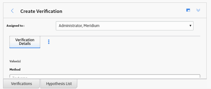 The blank datasheet of a Verification